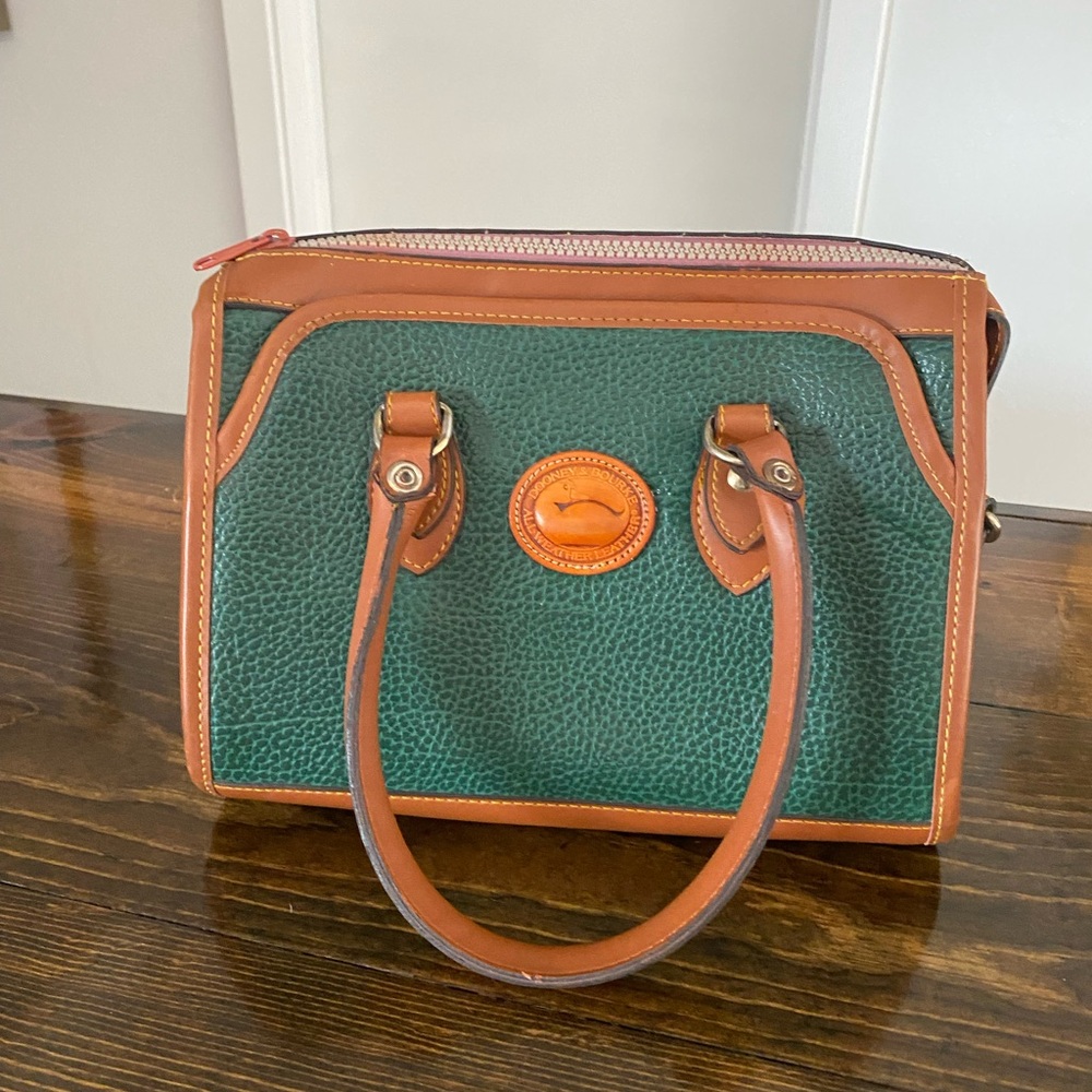 Vintage Pebbled Leather Green Dooney and Bourke Handbag